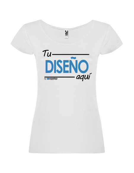 Camiseta mujer escote redondo