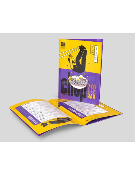 Cartas plegadas y grapadas para Hostelería