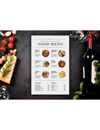 Cartas de menú para Hostelería